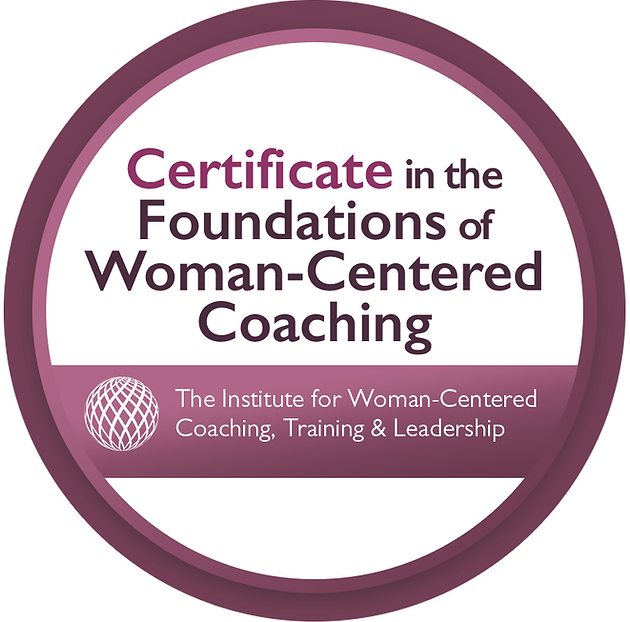 Woman-centered coaching badge.